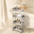 thumbnail image 2 of Carrito de almacenamiento delgado Pipishell de 4 niveles, color gris enrollable, 2 of 9