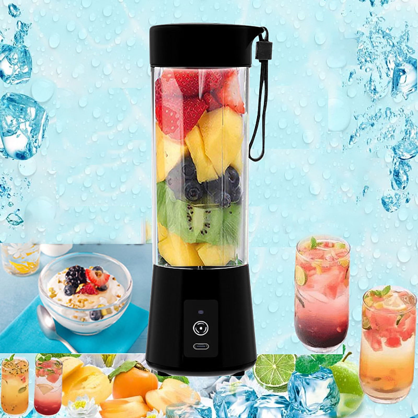 Portable Cordless Personal for Shakes USB C Rechargeable Travel Food Processor with Self Cleaning Stainless Steel