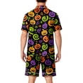 thumbnail image 4 of Mens Spooky Halloween Pajamas Set Short Sleeve Button Up Sleepwear Shirt and Shorts Jack O Lantern Print Lounge PJs, 4 of 4