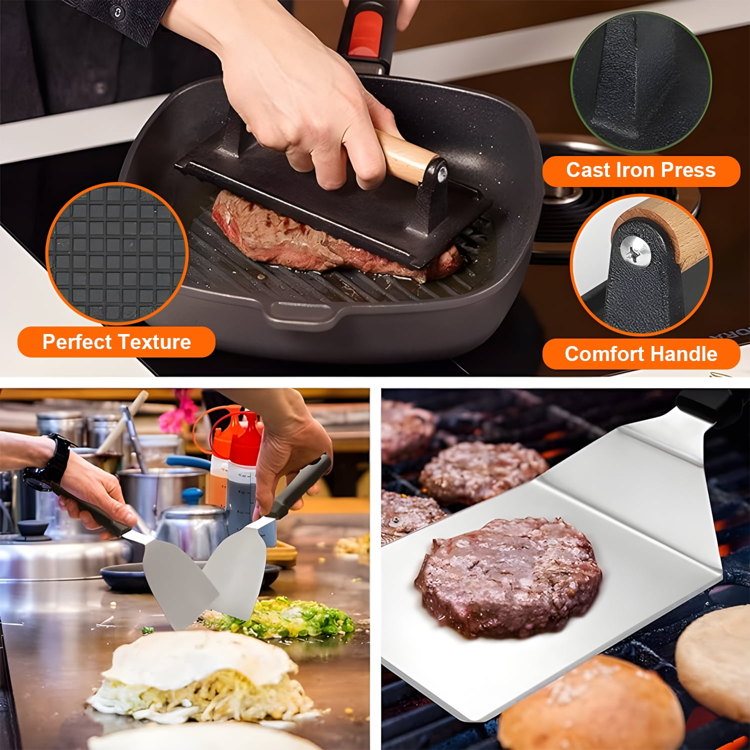 KAMIDA 18PCS BBQ Griddle Accessories Kit, Flat Top Grill Accessories Set for Blackstone and Camp Chef,Blackstone Griddle Accessories,Grill Tools for Outdoor Grill.