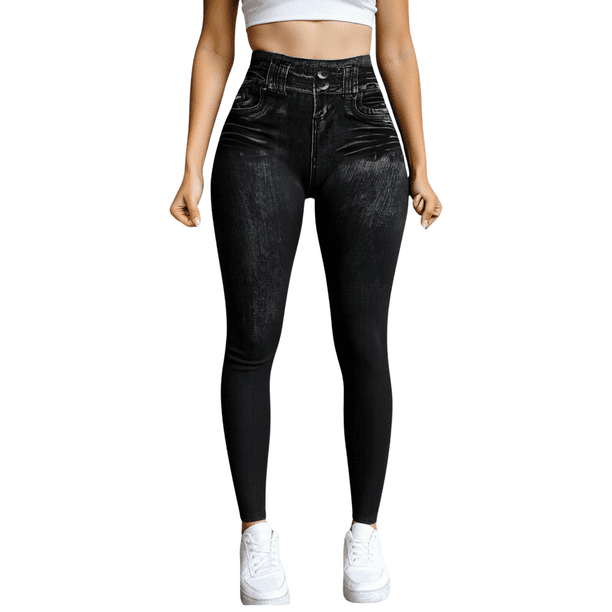 Leggins Mujer Mezclilla Unitalla Faja Alta Estilo Pantalón Mezclilla