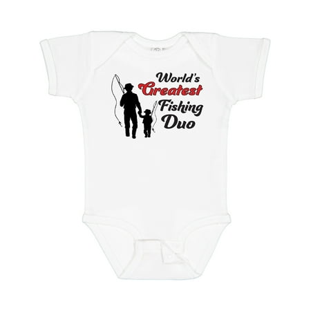 

Inktastic World s Greatest Fishing Duo Boys or Girls Baby Bodysuit