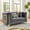 Gray, variant on 89" Black Velvet 3-Seater Sofa Couch with Gold Stainless Steel Trim, Tufted Victorian Mid Century Modern Living Room Seating