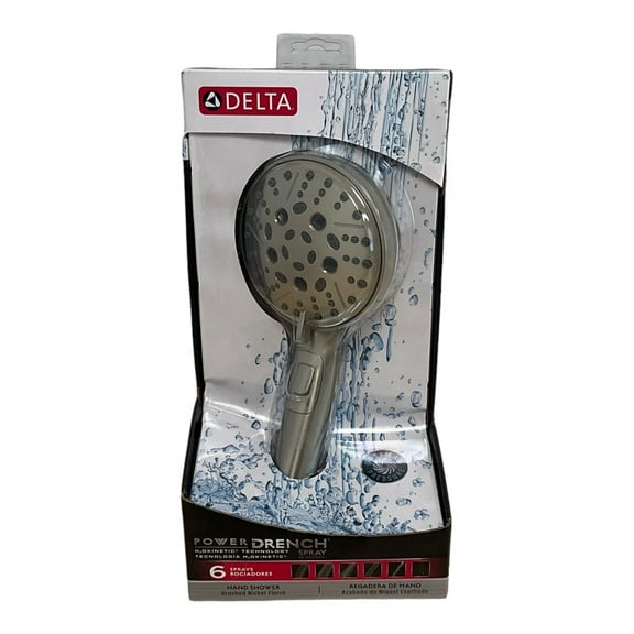Delta Power Drench H20Kinetic Technology Brushed Nickel Hand Shower - 75536SN