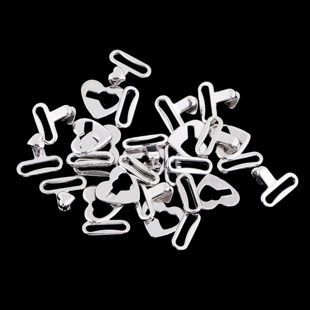Cierre de Metal en Tono Plateado Extensor de Cintura Ganchos para de Lazo Y Cierres para Ojos Cierres de Costura para Ropa para Sujetador Traj Macarena Ajuste de la correa del sujetador de metal