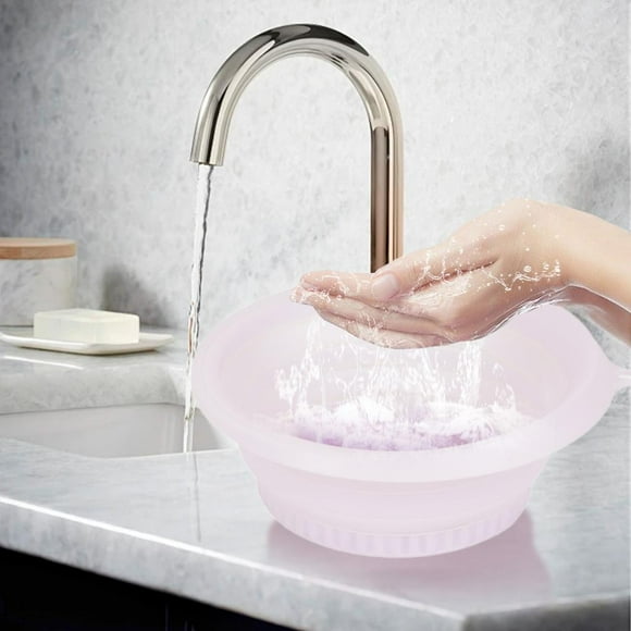 Buesta de lavado plegable Bebada de hielo Silicona redonda de múltiples usos múltiples cubierta de hielo plegable para lavar vegetales para llevar al púrpura