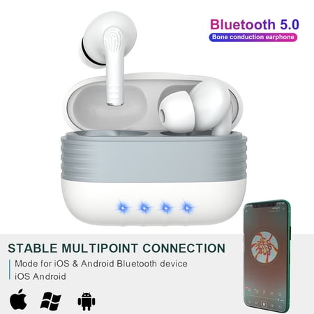 Wireless Earbuds Noise Cancelling CVC 8.0 True Wireless Bluetooth 5.0 Earphones in-Ear Touch Control Stereo Bass Sport Headphones 40H Playing Time/USB-C/IPX8 Waterproof Black