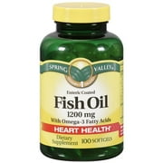 Spring Valley Fish Oil Dietary Supplement Softgels, 1200 mg, 100 Count