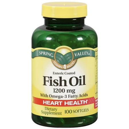 Spring Valley Fish Oil Dietary Supplement Softgels, 1200 mg, 100 Count