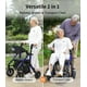 thumbnail image 2 of Silla de ruedas de transporte VOCIC, ligera y plegable, andador con ruedas para personas mayores con asiento, andador con ruedas 2 en 1, silla de transporte de 4 ruedas para adultos de 136 kg con fren, 2 of 5