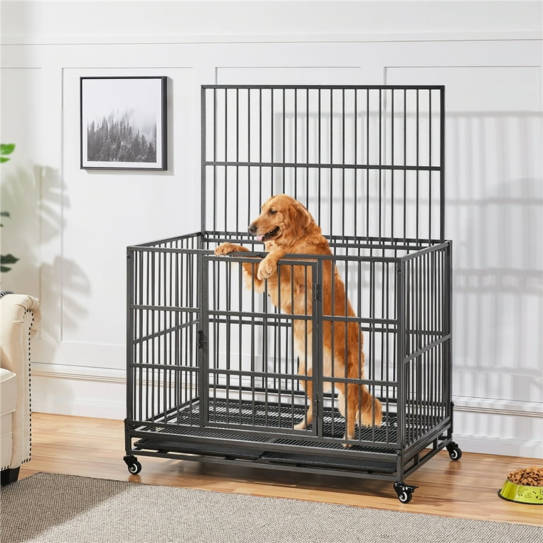 Topeakmart 42-inch Large Hard-Sided Rolling Dog Cage Topeakmart 42-inch Large Hard-Sided Rolling Dog Cage