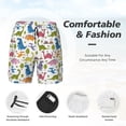 thumbnail image 3 of Vsdgher Cute Dinosaur for Mens Swim Trunks with Compression Liner Swim Shorts Swim Suits Board Shorts-Large, 3 of 6