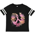 thumbnail image 3 of Inktastic Breast Cancer Awareness Wreath Pink Ribbon Girls Toddler T-Shirt, 3 of 5