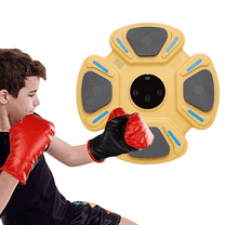 Music Boxing Machine for Adults Teen- Smart Rhythm Sync, 12 Preset Modes, 12 Speeds, Fun Boxing Game Equipment Music Punching Machine for Teen, Women, Men (Yellow)