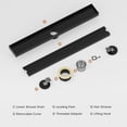 thumbnail image 5 of 24 inch Linear Shower Drain with Removable Square Hole Panel by Using Matte Black 304 Stainless Steel Process, Linear Drain Equipped with Adjustable Feet and Hair Strainer, 5 of 10