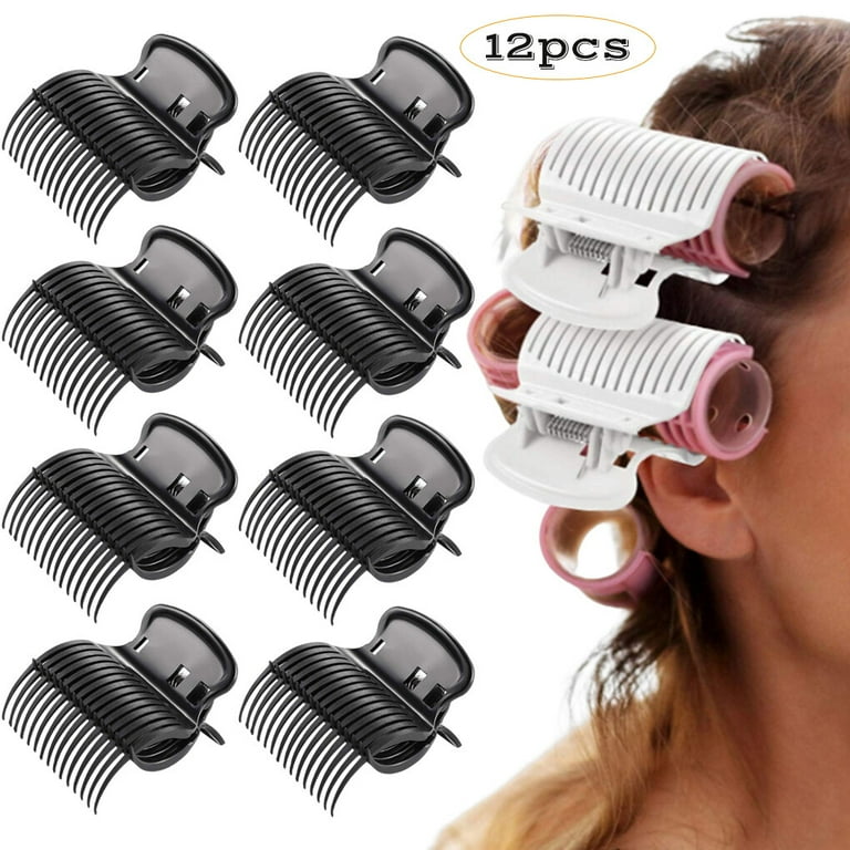 TureClos 12PCS Hot Roller Clips Hair Curler Claw Clips Replacement Roller Clips for Women Girls Hair Section Styling