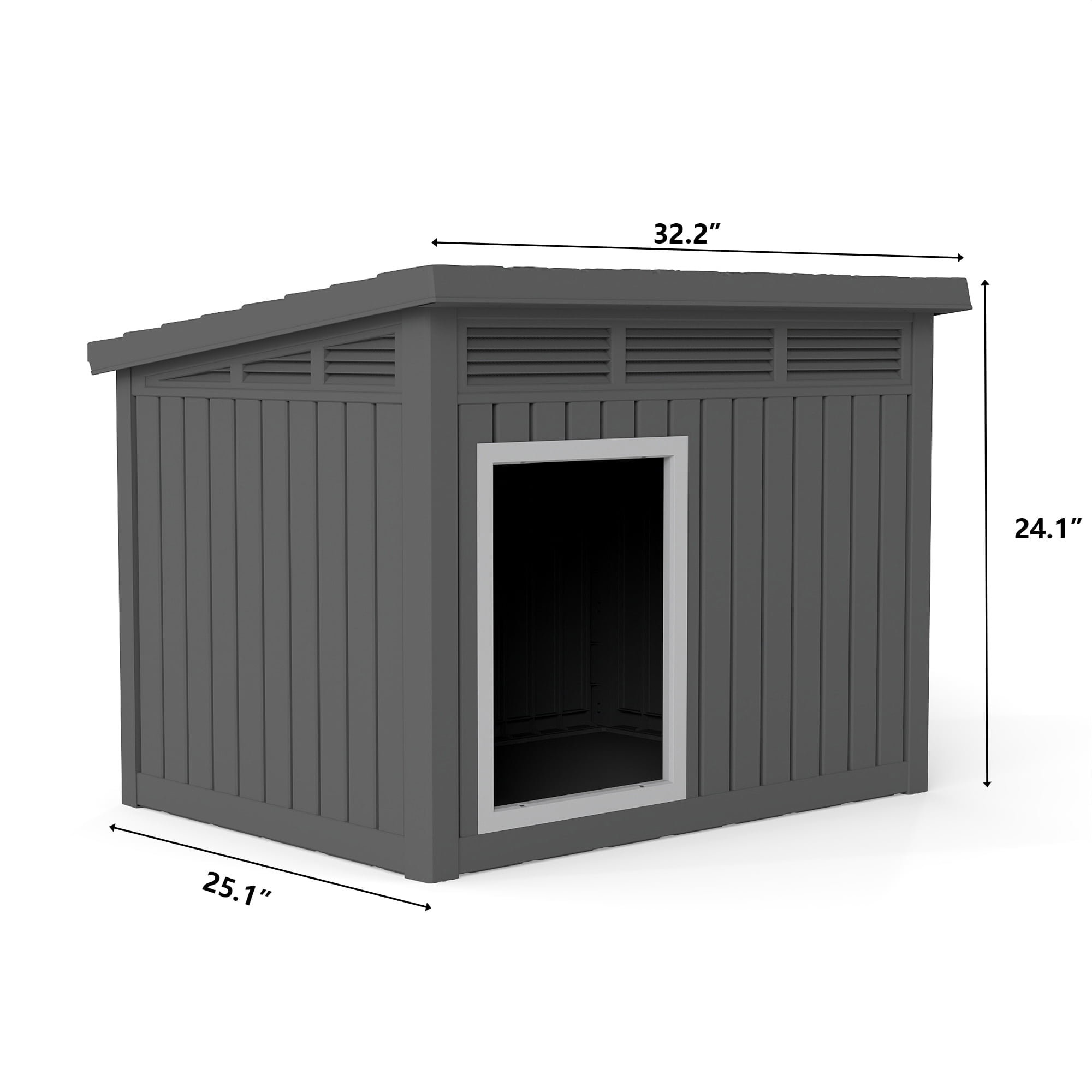Large Dog House for Indoor & Outdoor, Weatherproof & Removable Roof, Fits Small to Large Dogs