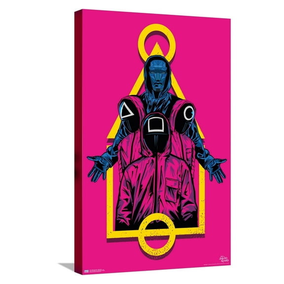 Netflix Squid Game - Masked Men Canvas Wall Poster, 14.725" x 22.375"