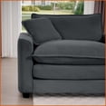 thumbnail image 4 of 3-Piece Modern Classic Sectional Sofa | Gray | Corduroy | Square Arms - Deep Seat Comfort for Living Rooms, 4 of 20