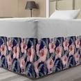 thumbnail image 1 of Flower Bed Skirt, Blooming Flowers Composition Pink Toned Lilies Ornamental Spring Flourish Pattern, Elastic Bedskirt Dust Ruffle Wrap Around for Bedding Decor, 4 Sizes, Multicolor, by Ambesonne, 1 of 2