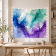 thumbnail image 5 of Blue Purple Ink Clouds on White Fabric, Dreamy Abstract Style for Abstract Art Fans, Aesthetic Wall Decor, Housewarming Gift, Tapestry Wall Hanging for Bedroom and Dorm, 5 of 7