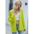 thumbnail image 1 of BeautyIn Autumn and Winter New Solid Color Long Top with Long Sleeve Striped Knit Cardigan, 1 of 4