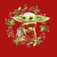 thumbnail image 2 of Boy's Star Wars: The Mandalorian Christmas The Child Wreath  Graphic Tee Red Small, 2 of 4