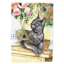 Cat and Peacock Feathers Flag Garden Size CDCO0035GF