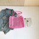 thumbnail image 5 of Bolso Hombro Mujeres Transparentes Candy Color Plegable Gran Capacidad Almacenamiento Portátil Ejercicio, 5 of 9