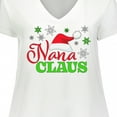 thumbnail image 4 of Inktastic Nana Claus with Christmas Santa Hat and Snowflakes Women's Plus Size V-Neck T-Shirt, 4 of 5