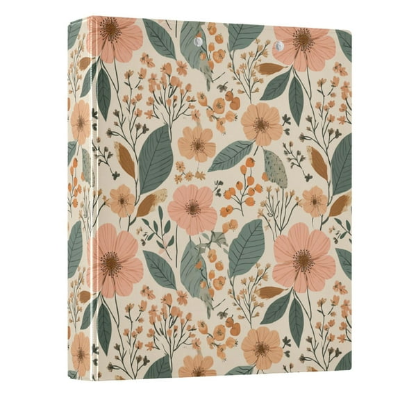 Three Ring Binder Lovely Autumn Flowers 1.5 Inch Round Binder D-Rings for Office Supplies and More