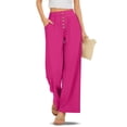 thumbnail image 2 of Delayuji Pants for Women Plus Size Wide Leg Pant Summer Casual Palazzo Pants Drawstring Loose Lightweight Pants Trousers Summer Comfortable With Pockets Trousers Pants, 2 of 7