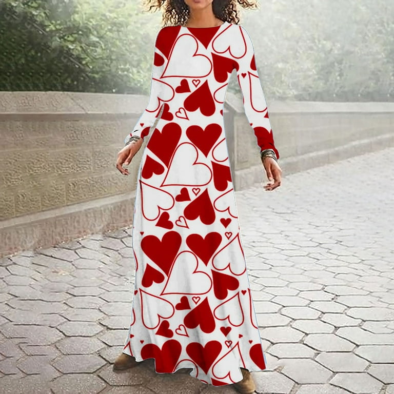 QIPOPIQ Clearance Women's Dress Long Sleeve Bohemian Polka Dot