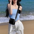 thumbnail image 2 of Bolso Bandolera jinwen de moda Correa de hombro Ajustable Cuero PU Clásico pequeño negro, 2 of 8