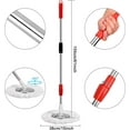 thumbnail image 3 of Mop and Bucket Set, 360° Spin Mop and Bucket with Wringer Set and 3 Microfiber Mop Refills, Stainless Steel 61" Extended Handle Spinning Mop Bucket System for Floor Cleaning, 3 of 7