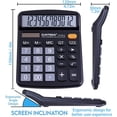 thumbnail image 3 of Calculadora escritorio 12 dígitos, pantalla LCD, botones sensibles, poder dual (solar/batería), funciones estándar, CD-2786 (negro), 3 of 3