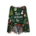 thumbnail image 2 of Women's Round Neck Lightweight Sweater Casual Long Sleeve Christmas Print Knit Pullover for Fall and Winter, Merry Christmas Design, Cozy and Festive, Christmas Sweaters for Women ,Dark Green,L, 2 of 5
