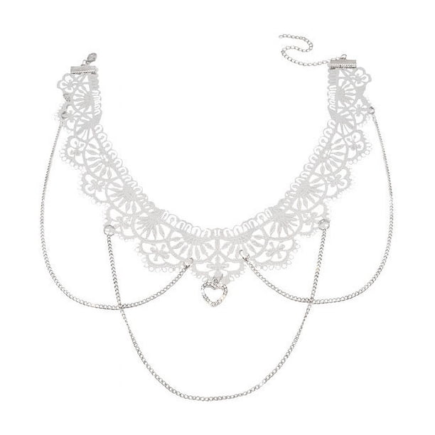 Gargantilla colgante de borla de estilo gótico de encaje, collar de gargantilla de encaje, accesorios de joyería gótica, collar gótico elegante