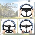 thumbnail image 6 of ZUXONGSY Blue Camo Golf Cart Steering Wheel Cover Universal Auto Accessories Sweat-Absorbent Club Car Interior Decor Protector Stretchable Steering Wheel Dust Cover Gifts for Friends Family, 6 of 7
