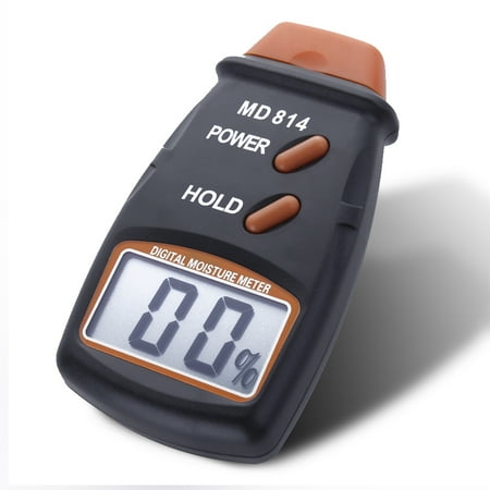 Meter Wood - Digital Wood Moisture Meter Humidity Tester Handheld Tool with 4 Pins LCD Display and Carrying Case Range 5% - 40% RH Accuracy 1% for Cotton Bamboo Paper