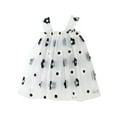 thumbnail image 3 of SGFCWSX Girls Spaghetti Strap Tulle Mesh Dress Floral Embroidery A-Line Ruffle Trim Party Dress for Kids Summer Black Size 6-7Years, 3 of 6