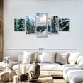 thumbnail image 2 of Elephant Stock Ski Away Wall Art - Horizontal Multi Panel Canvas - Living Room Wall Decor - Sports Multi Panel - Blue And Green Decor - 68" x 30", 2 of 8