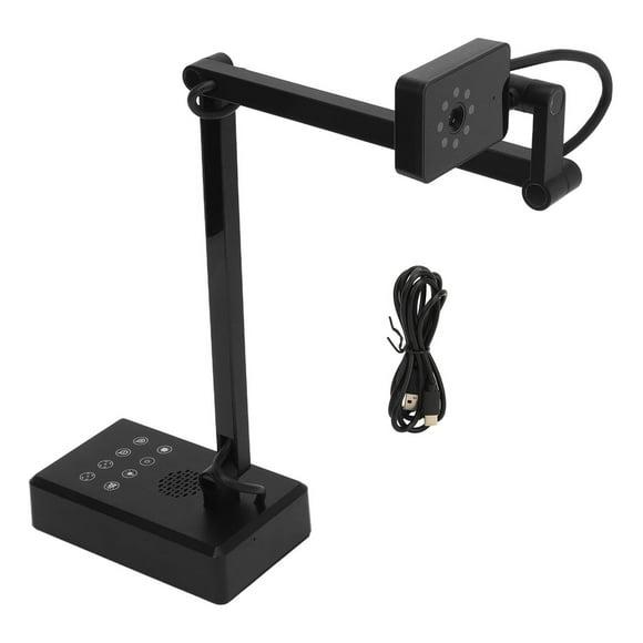 yeacher 16MP 4K USB Document Camera with Foldable Design, Built-in Mic, Auto White Balance, and Touch Light for Online Meetings, Live Demos, Compatible with Windows, Android, OS X