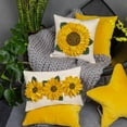 thumbnail image 4 of JWH 3D Handmade Decorative Square Sunflower Throw Pillow Covers for Bedding Living Room Sofa Decor 18x18inch Yellow No Insert, 4 of 13