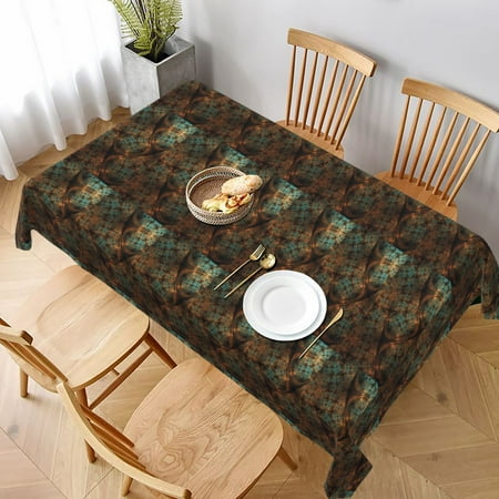 

Tablecloth Brown-Fractals- Table Cloth For Rectangle Tables Waterproof Resistant Picnic Table Covers For Kitchen Dining/Party(60x90in)