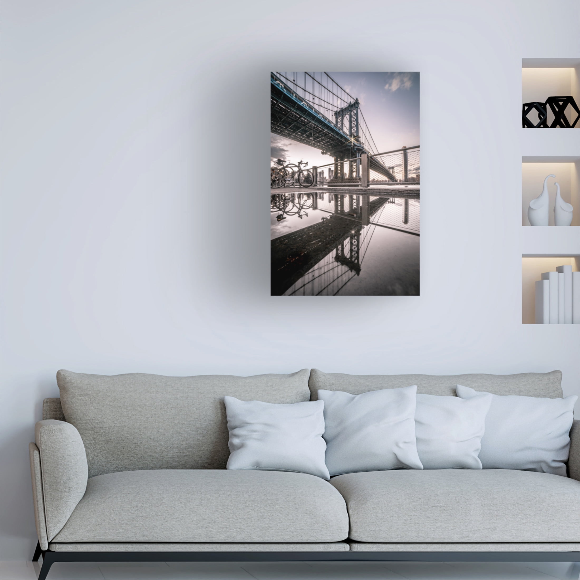 Trademark Fine Art Christopher R Veizaga DUMBO Reflections Canvas Wall Art