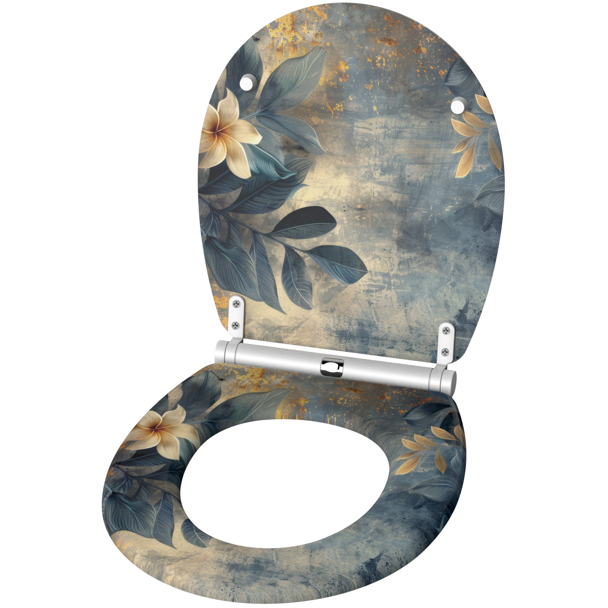 Sanilo Toilet Seat ROUND, Soft Close, One-Click Quick Release, Easy Installation, Non-Slip, Easy to Clean (Lilybud)