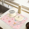 thumbnail image 2 of Yayeee Dish Drying Mat for Kitchen Counter 18" x 24" Microfiber Super Absorbent Coffee Decorative Pad, Love in The Air, 2 of 9