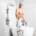 thumbnail image 5 of Colevkie Men's Bath Towel & Shower Skirt 2 Pcs Set Quick Drying Adjustable Bath Wrap Set Water Absorption for Home Spa Hotel Beach Printed Plants Pattern, 5 of 7