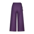 thumbnail image 5 of Aloohaidyvio Pants ,Womens Casual Loose Pants High Waist Side Drawstring Belt Wide Leg Pants, 5 of 6